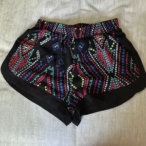Xhiliration Black Shorts with bright print size Small